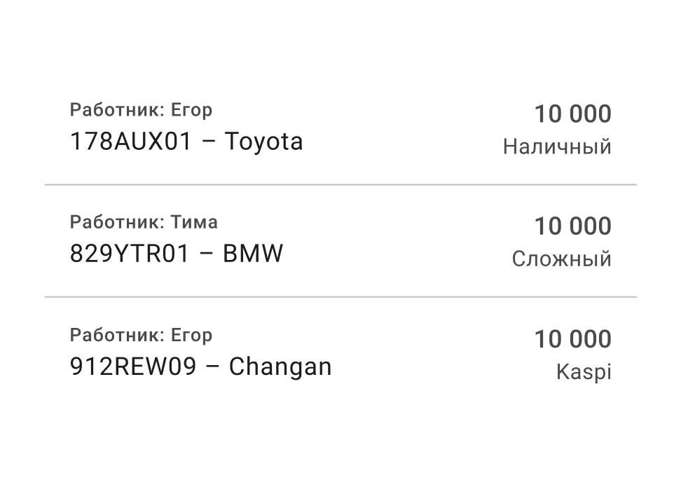 Мобильная версия: история визитов клиентов